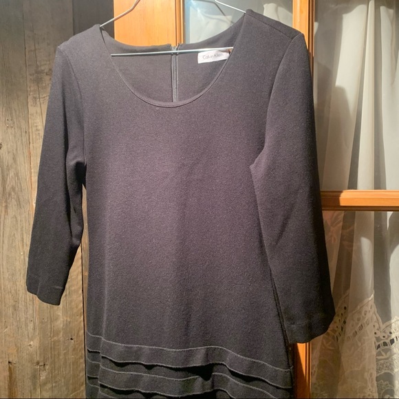 Calvin Klein Long Sleeve midi Black Dress - Picture 3 of 10